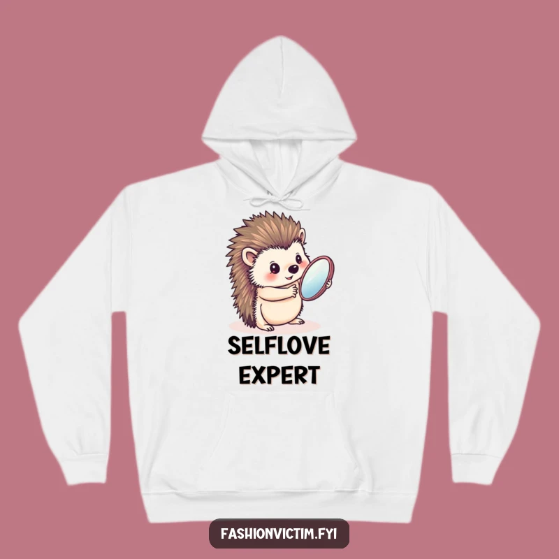 Cozy Funny Hedgehog Mirror Hoodie: Warmth Meets Vanity