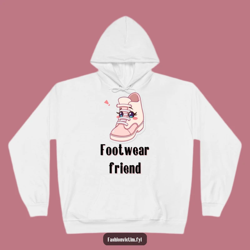 Funny Hoodie: Cozy Up with a Character Surprised by a Winking Shoe
