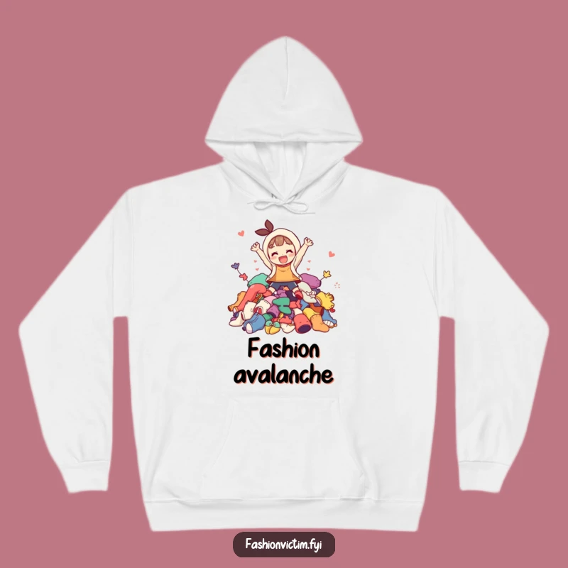 Funny Hoodie: Cozy Up with a Joyful Jumper in a Pile of Clothes