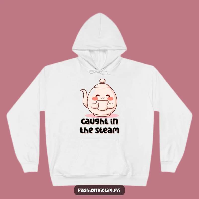 Funny Shy Teapot Hoodie, Cozy Up with This Adorable Blushing Character!