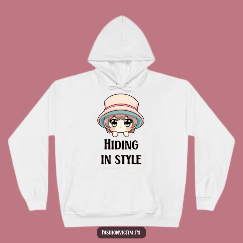 Funny Big Hat Hoodie, Cozy Wide-Eyed Character Comfort Gift
