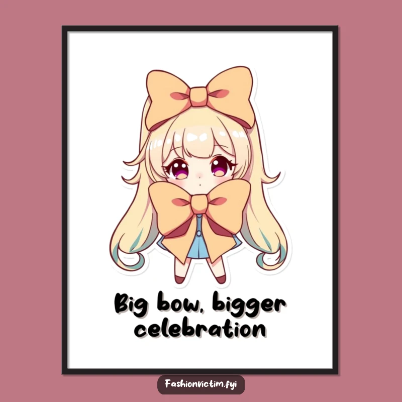 Funny Free Printable Wall Art: Big Bow Character Downloadable Decor!
