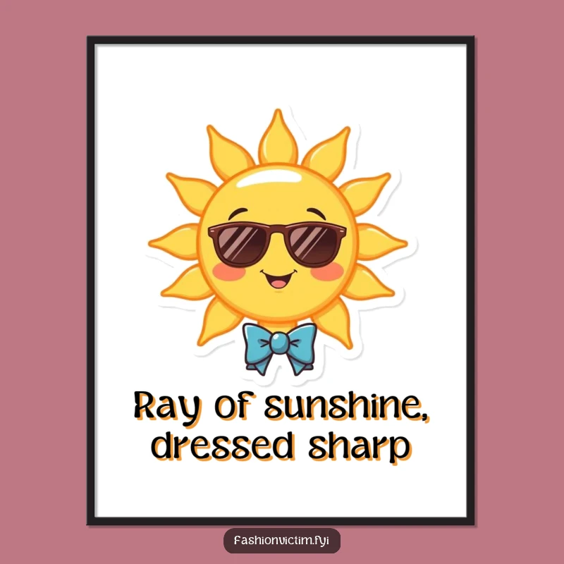 Free Printable Wall Art: Cool Sun Character, Cheerful Downloadable Decor for Your Home