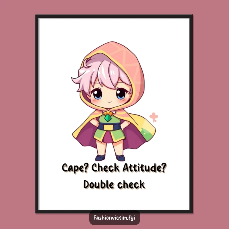 Free Printable Wall Art: Heroic Cape Funny Downloadable Decor for Dreamers!