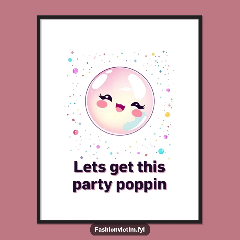 Free Printable Wall Art: Popping Bubble Glitter Celebration Decor Download