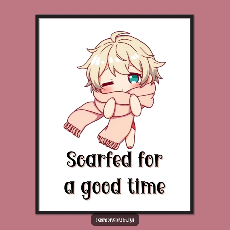 Free Printable Wall Art: Scarf Chaos Character - Quirky DIY Decor!