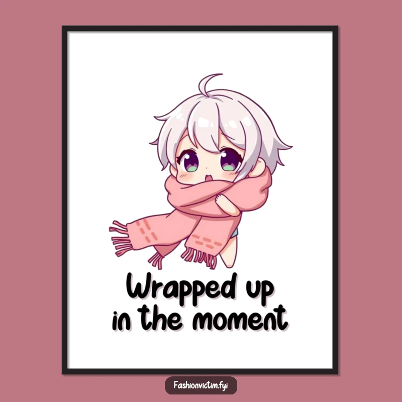 Funny Free Printable Wall Art: Surprise Scarf Character Art