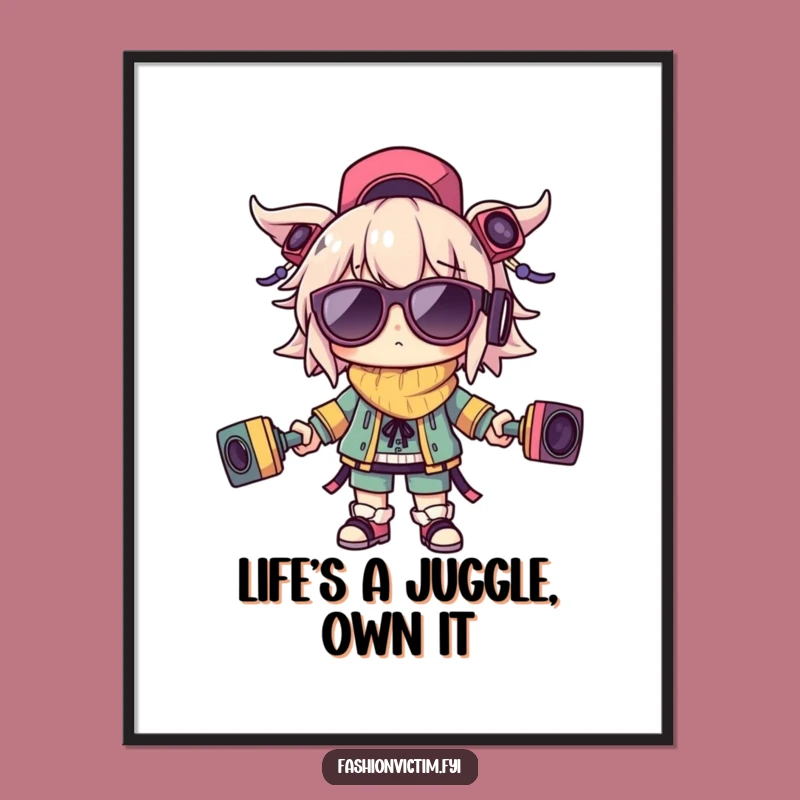 Funny Free Printable Wall Art: The Juggler's Dilemma - Quirky Decor Download