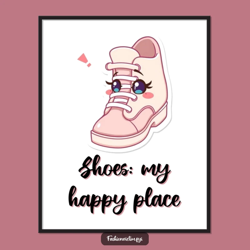 Funny Free Printable Wall Art: Winking Shoe Surprise, Quirky Downloadable Decor