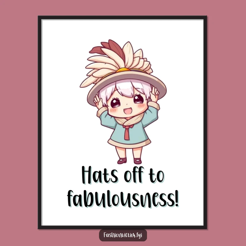 Funny Free Printable Wall Art: Big Hat Fun, Feathered Hat Downloadable Decor