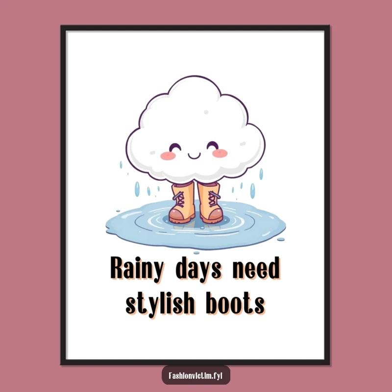Funny Free Printable Wall Art: Rainy Day Fun, Smiling Cloud, Cheerful Downloadable Decor