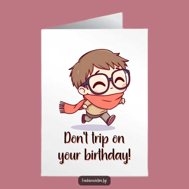 Free Printable Birthday Card: Clumsy Genius Character, Funny Downloadable Gift