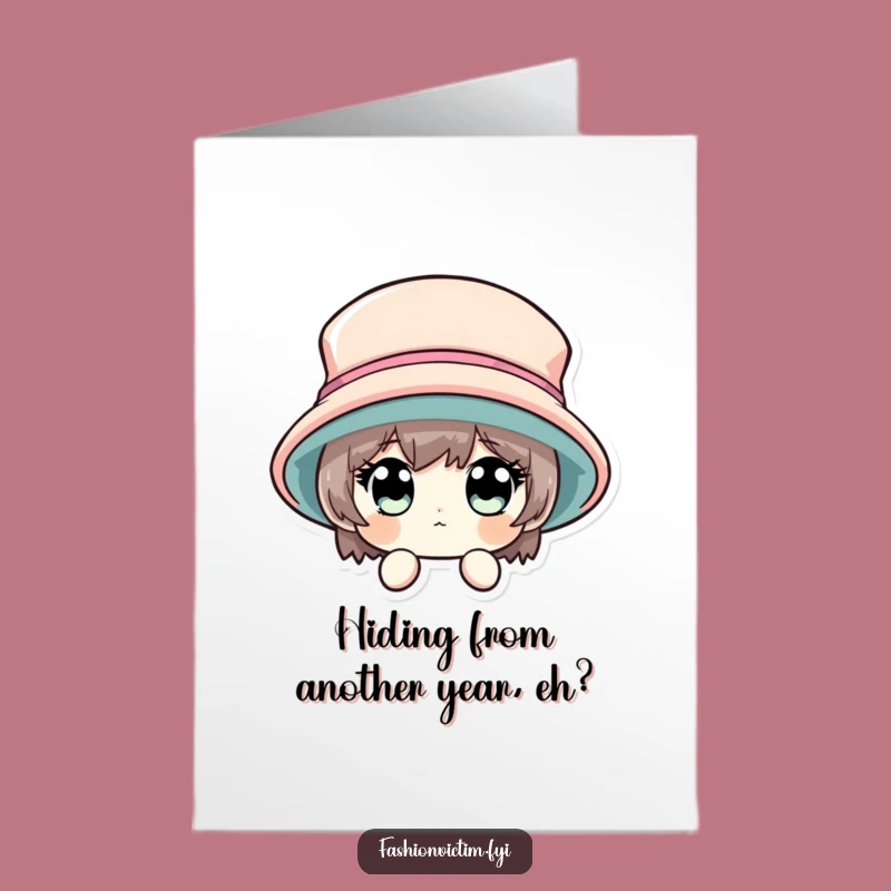 Free Printable Birthday Card: Big Hat Surprise, Funny Peek-a-Boo!