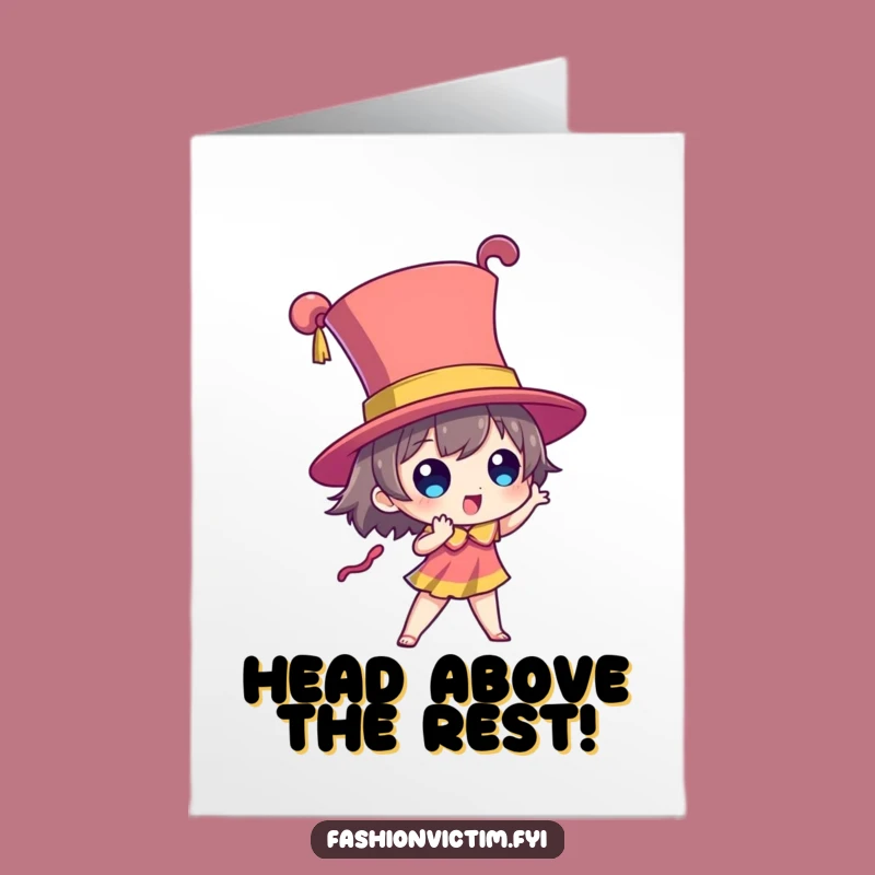 Free Printable Birthday Card: Dramatic Hat Character Celebration