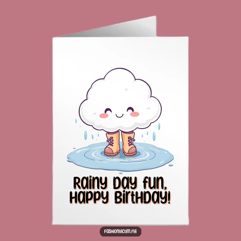 Free Printable Birthday Card: Rainy Day Fun, Smiling Cloud, Cheerful DIY Gift