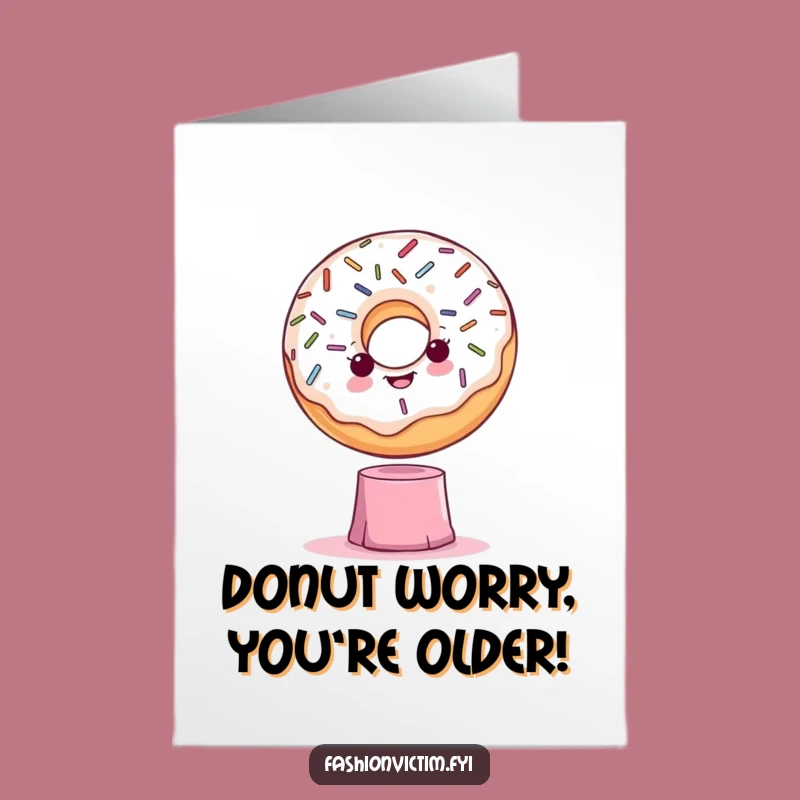 Free Printable Funny Birthday Card: Dramatic Donut Pose for a Sweet Celebration