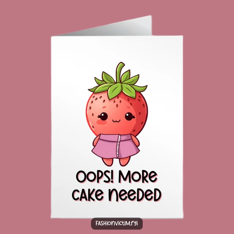 Free Printable Funny Strawberry Birthday Card - Shy & Stylish Fashion Fail Downloadable Gift