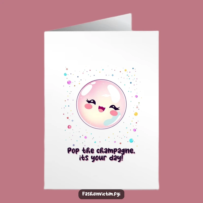 Free Printable Birthday Card: Popping Bubble Fun Glitter Card Download