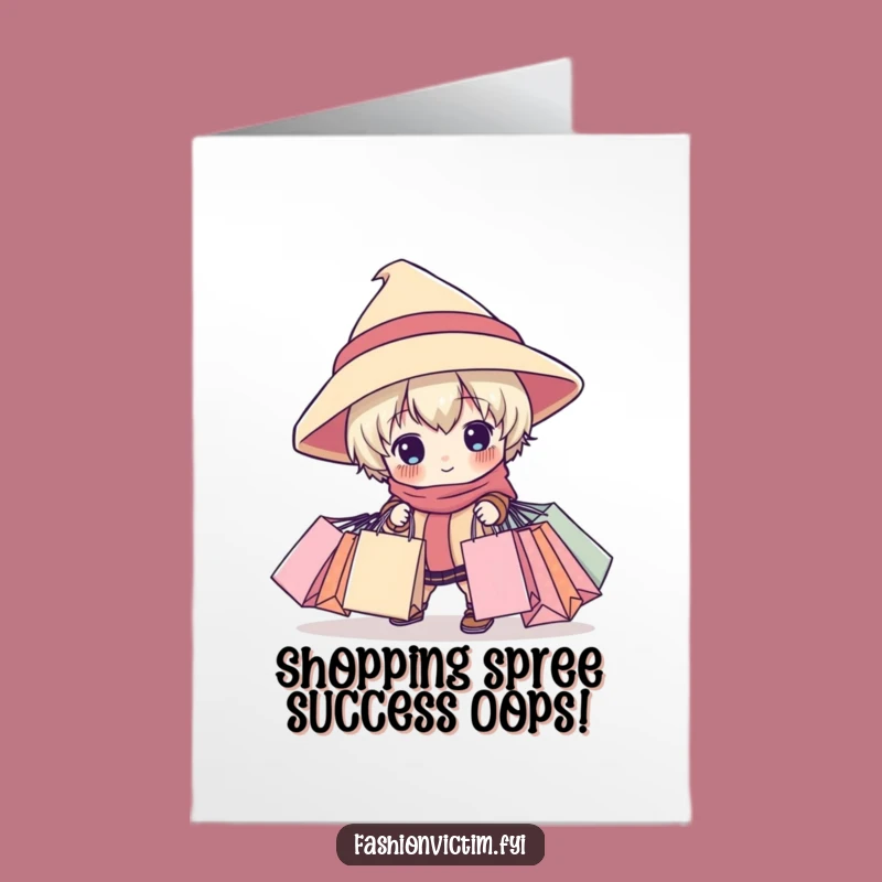 Free Printable Birthday Card: Funny Tripping Shopper Child Design - DIY Laughs Guaranteed!