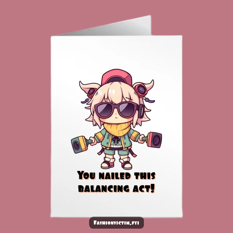 Congrats Free Printable Card: Juggling Success - Funny Achievement Download