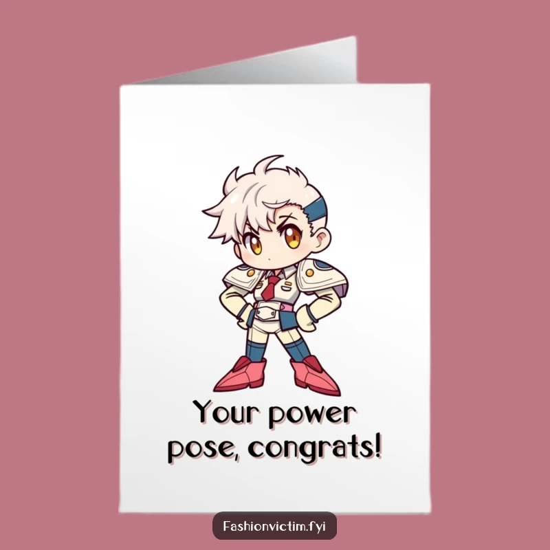 Free Printable Congrats Card: Fierce Achievement! Downloadable Bold Pose Design