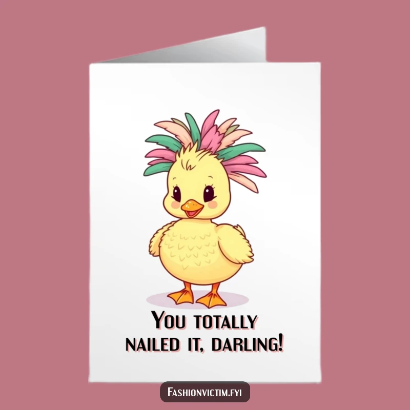 Free Printable Congrats Card: Flamboyant Duckling Boa for Your Hilarious Downloadable Announcement
