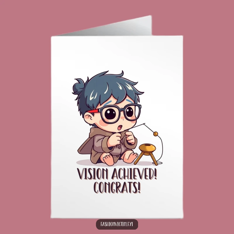 Free Printable Congrats Card: Big Specs Character for Enthusiastic Wishes!