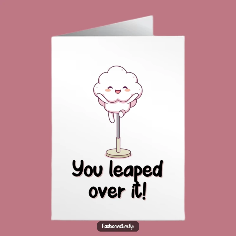 Free Printable Congrats Card: Leaping Cloud Funny Character Downloadable Greeting