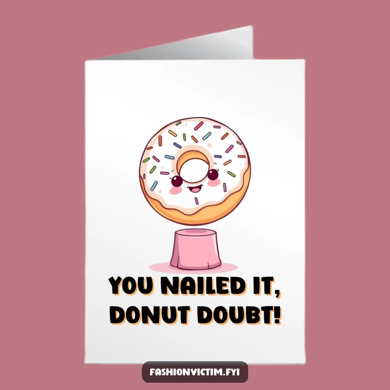 Free Printable Congrats Card: Dramatic Donut's Unsteady Triumph
