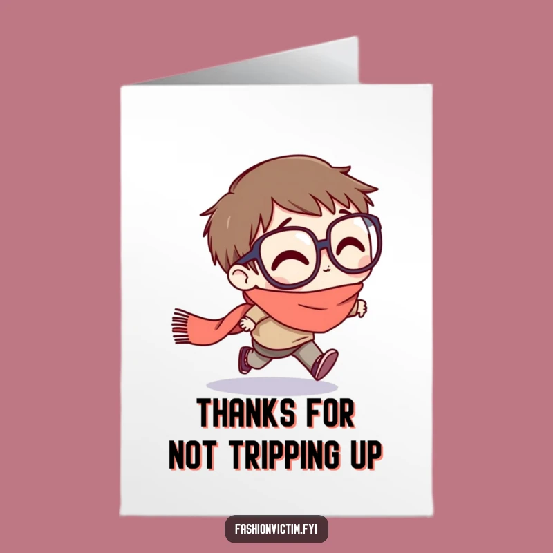 Free Printable Thank You Card: Clumsy Character Gratitude, Funny Downloadable Gift