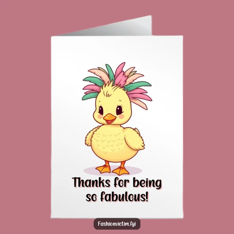 Free Printable Thank You Card: Flamboyant Duckling Boa, a Hilarious Downloadable Gift of Gratitude