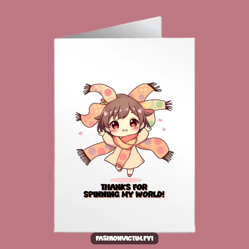 Free Printable Thank You Card: Happy Spinner, Funny Scarf Bouquet Design