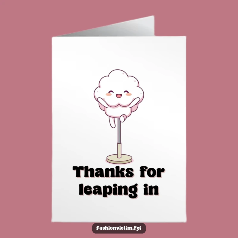 Free Printable Thank You Card: Leaping Cloud Funny Character Downloadable Greeting