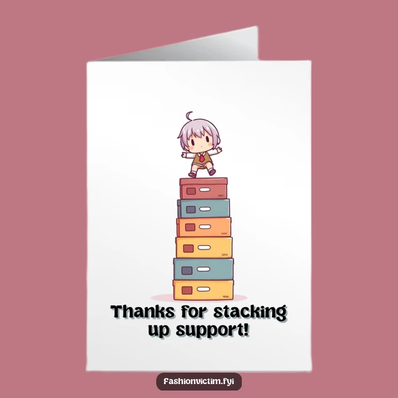 Free Printable Thank You Card: Shoe Box Balance! Funny Downloadable Gratitude Design