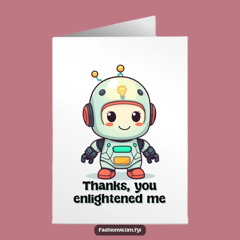 Free Printable Thank You Card: Smart Robot, Thoughtful DIY Downloadable Gift