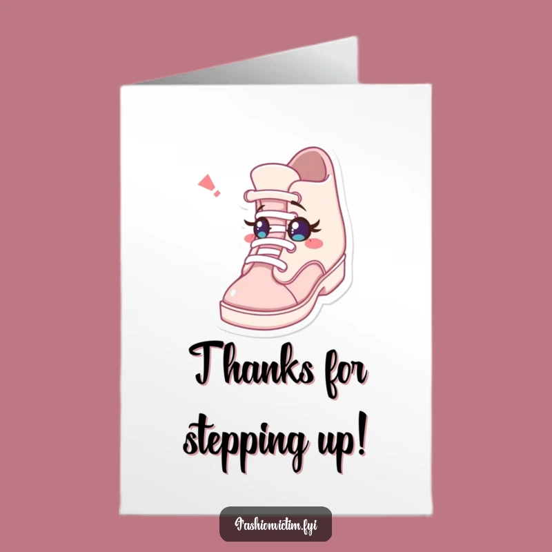 Free Printable Thank You Card: Winking Shoe Surprise, Funny Quirky Thanks
