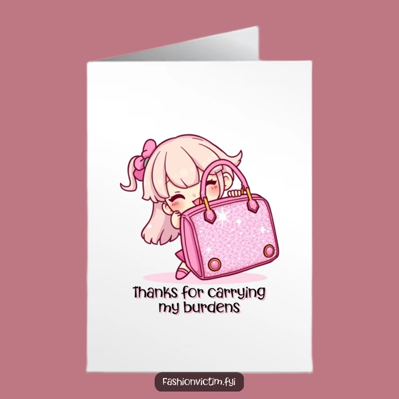 Free Printable Thank You Card: Grateful for Sparkly Handbag Shenanigans