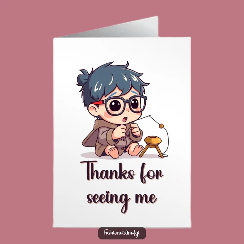 Free Printable Thank You Card: Big Specs Character for Grateful Laughs!
