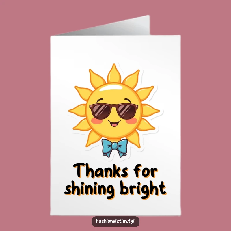 Free Printable Thank You Card: Sunny Character, Cheerful DIY Downloadable Gift