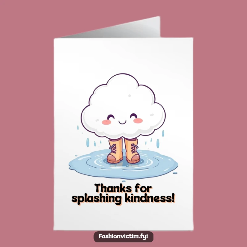 Free Printable Thank You Card: Rainy Day Fun, Smiling Cloud, Downloadable DIY Gift