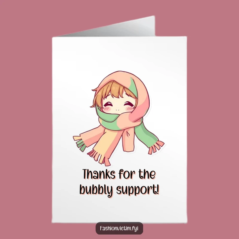 Thanks a Bunch! Free Printable Bubbly Card with a Long Scarf