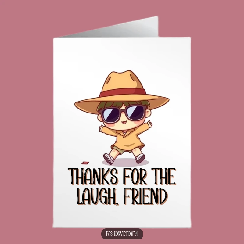 Free Printable Thank You Card: Funny Tripping Character for Grateful Laughs!
