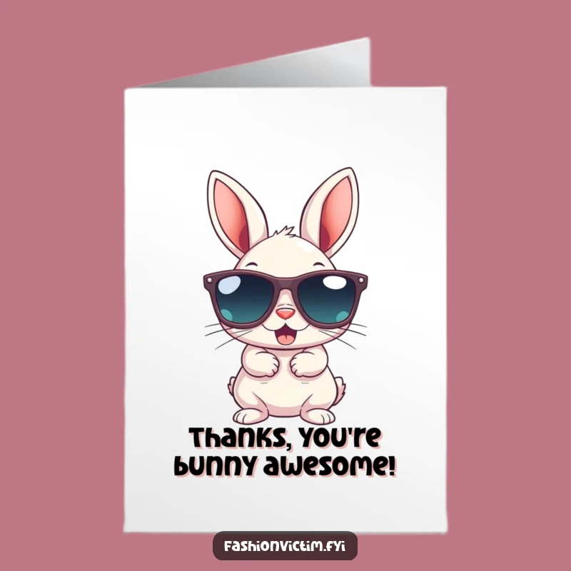 Free Printable Thank You Card: Bunny Sunglasses Gag Gift Download