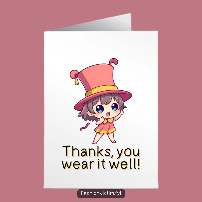 Free Printable Thank You Card: Dramatic Hat Character Flair