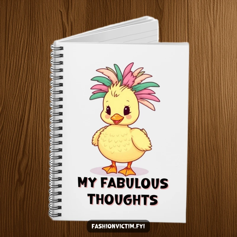 Funny Duckling Notebook: A cute duckling sporting a luxurious, feathery boa, ready to inspire your next big idea.