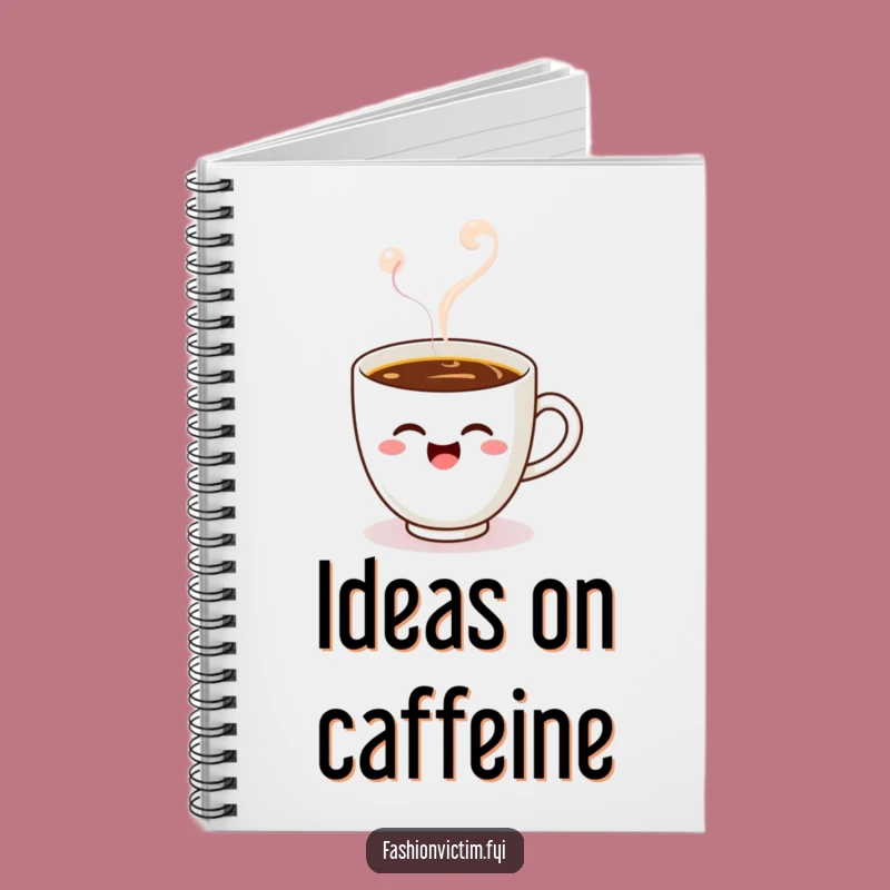 Funny Kawaii Coffee Cup Notebook - Jot Down Ideas with a Wink!