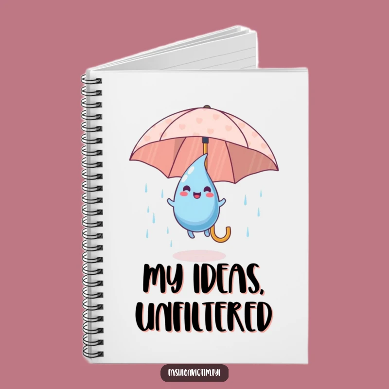 Funny Raindrop Notebook: Playful Umbrella Journal