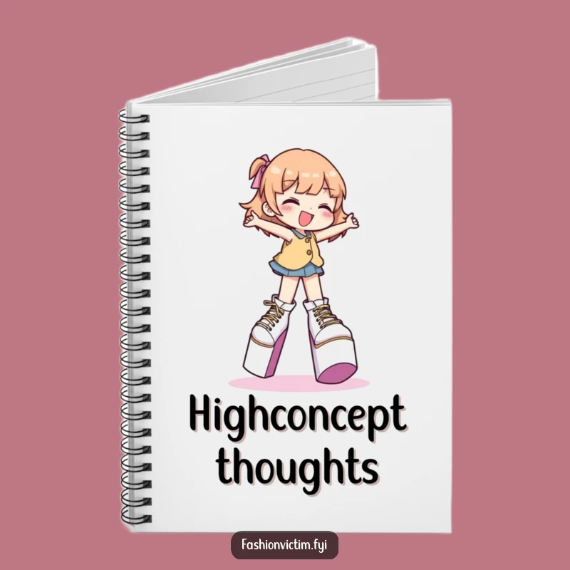 Funny Platform Shoes Notebook - Gleeful Character's Fashion Diary