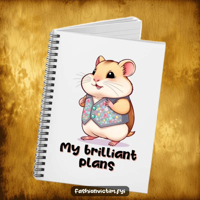 Funny Hamster Notebook: A chubby hamster sports a minuscule, glittering sequined vest, ready to inspire your next great idea.