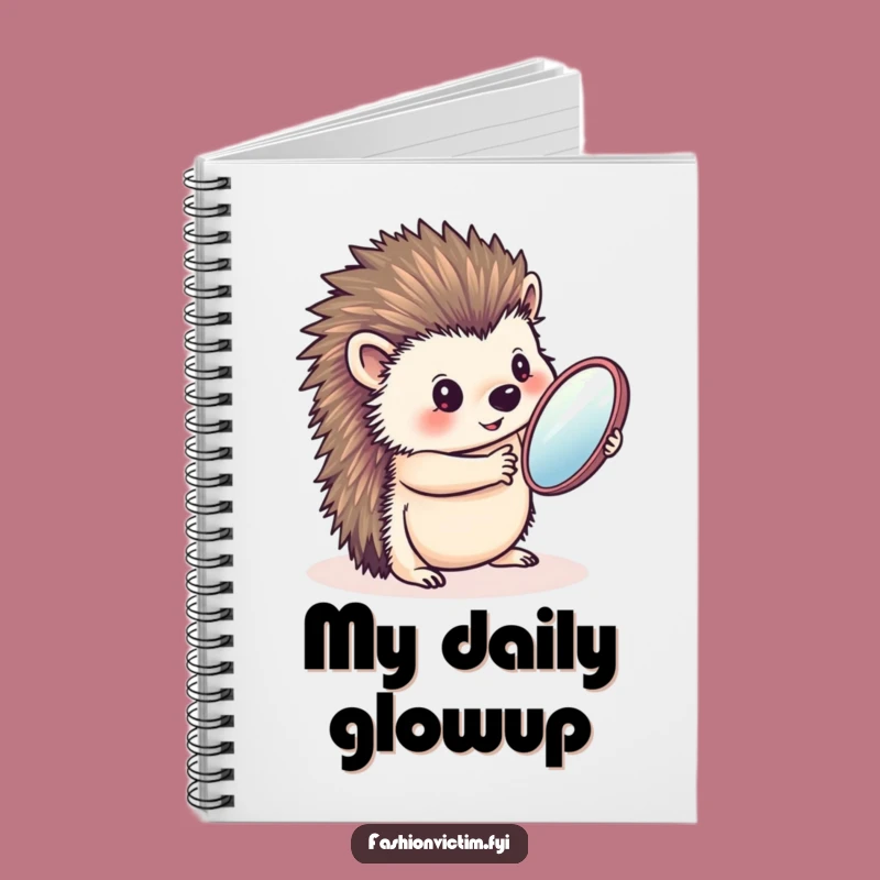 Funny Hedgehog Mirror Notebook: Write Down Your Fabulous Thoughts
